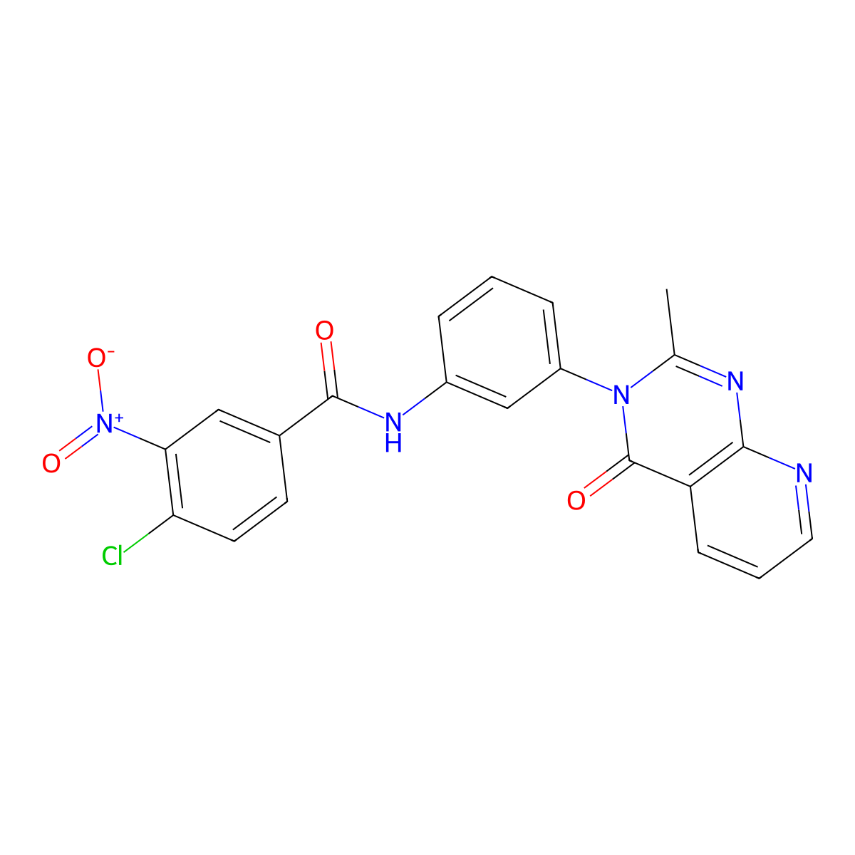 4-chloro-N-(3-(2-methyl-4-oxopyrido[2,3-d]pyrimidin-3(4H)-yl)phenyl)-3-nitrobenzamide molecular structure, CAS 1005298-21-4