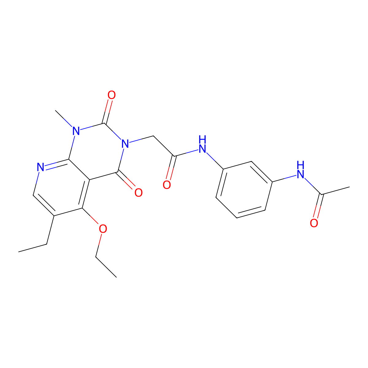 N-(3-acetamidophenyl)-2-(5-ethoxy-6-ethyl-1-methyl-2,4-dioxo-1,2-dihydropyrido[2,3-d]pyrimidin-3(4H)-yl)acetamide molecular structure, CAS 1005298-24-7