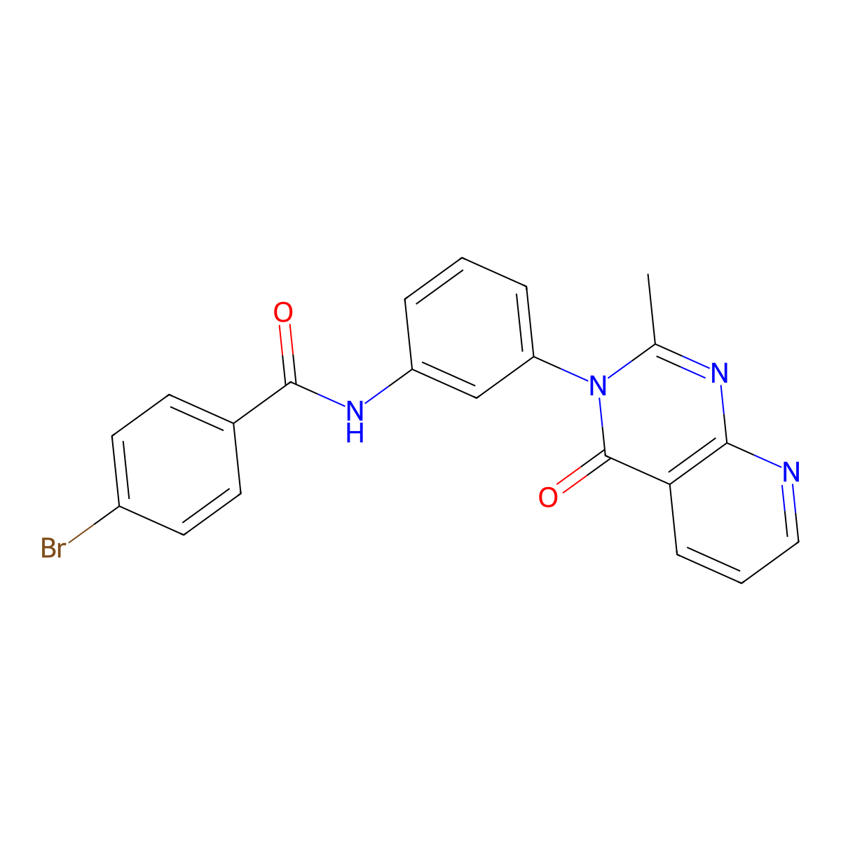 4-bromo-N-(3-(2-methyl-4-oxopyrido[2,3-d]pyrimidin-3(4H)-yl)phenyl)benzamide molecular structure, CAS 1005298-25-8