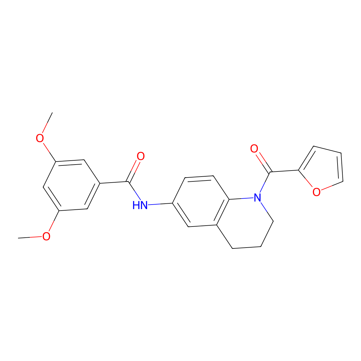 N-[1-(furan-2-carbonyl)-1,2,3,4-tetrahydroquinolin-6-yl]-3,5-dimethoxybenzamide molecular structure, CAS 1005298-29-2