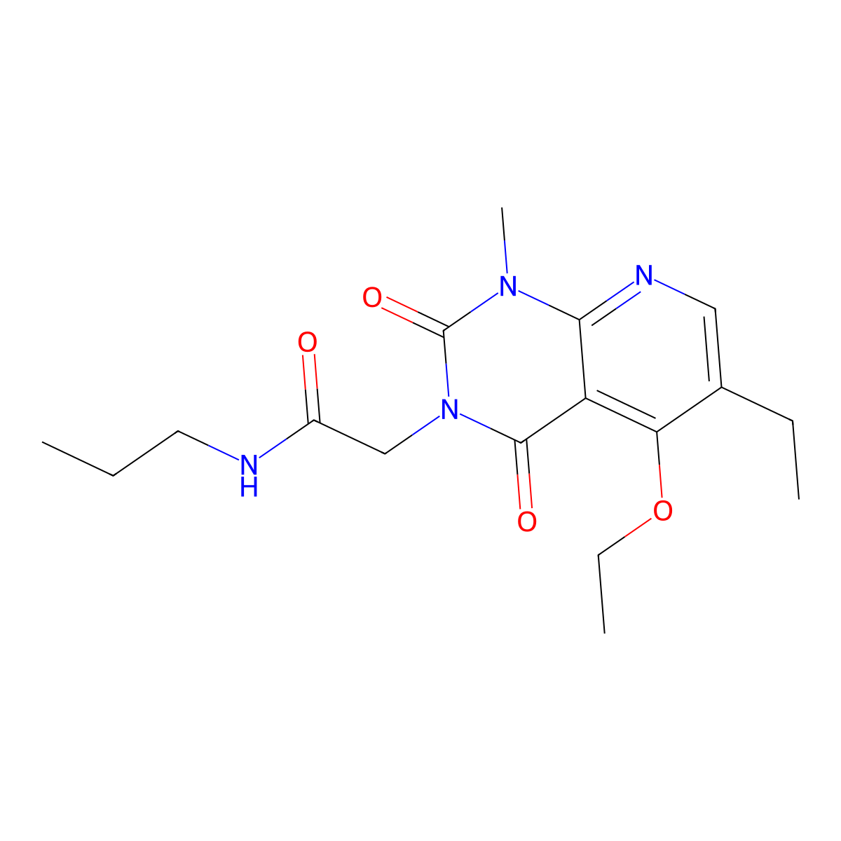 2-(5-ethoxy-6-ethyl-1-methyl-2,4-dioxo-1,2-dihydropyrido[2,3-d]pyrimidin-3(4H)-yl)-N-propylacetamide molecular structure, CAS 1005298-43-0