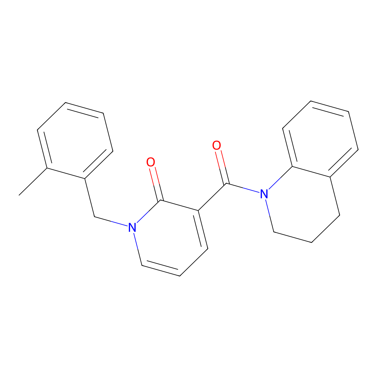 3-(3,4-dihydroquinolin-1(2H)-ylcarbonyl)-1-(2-methylbenzyl)pyridin-2(1H)-one molecular structure, CAS 1005298-50-9
