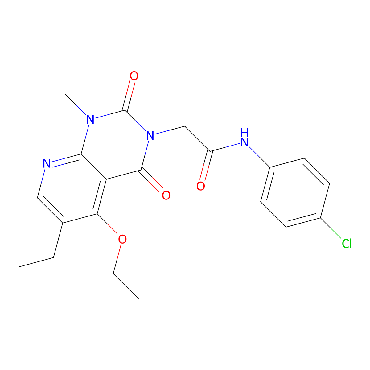 N-(4-chlorophenyl)-2-(5-ethoxy-6-ethyl-1-methyl-2,4-dioxo-1,2-dihydropyrido[2,3-d]pyrimidin-3(4H)-yl)acetamide molecular structure, CAS 1005298-51-0