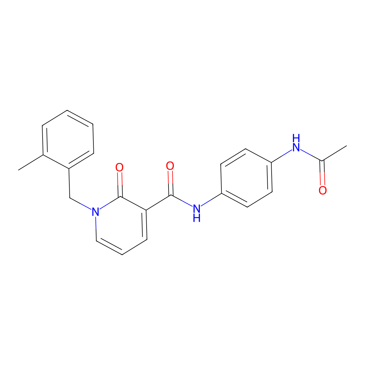N-(4-acetamidophenyl)-1-(2-methylbenzyl)-2-oxo-1,2-dihydropyridine-3-carboxamide molecular structure, CAS 1005298-53-2
