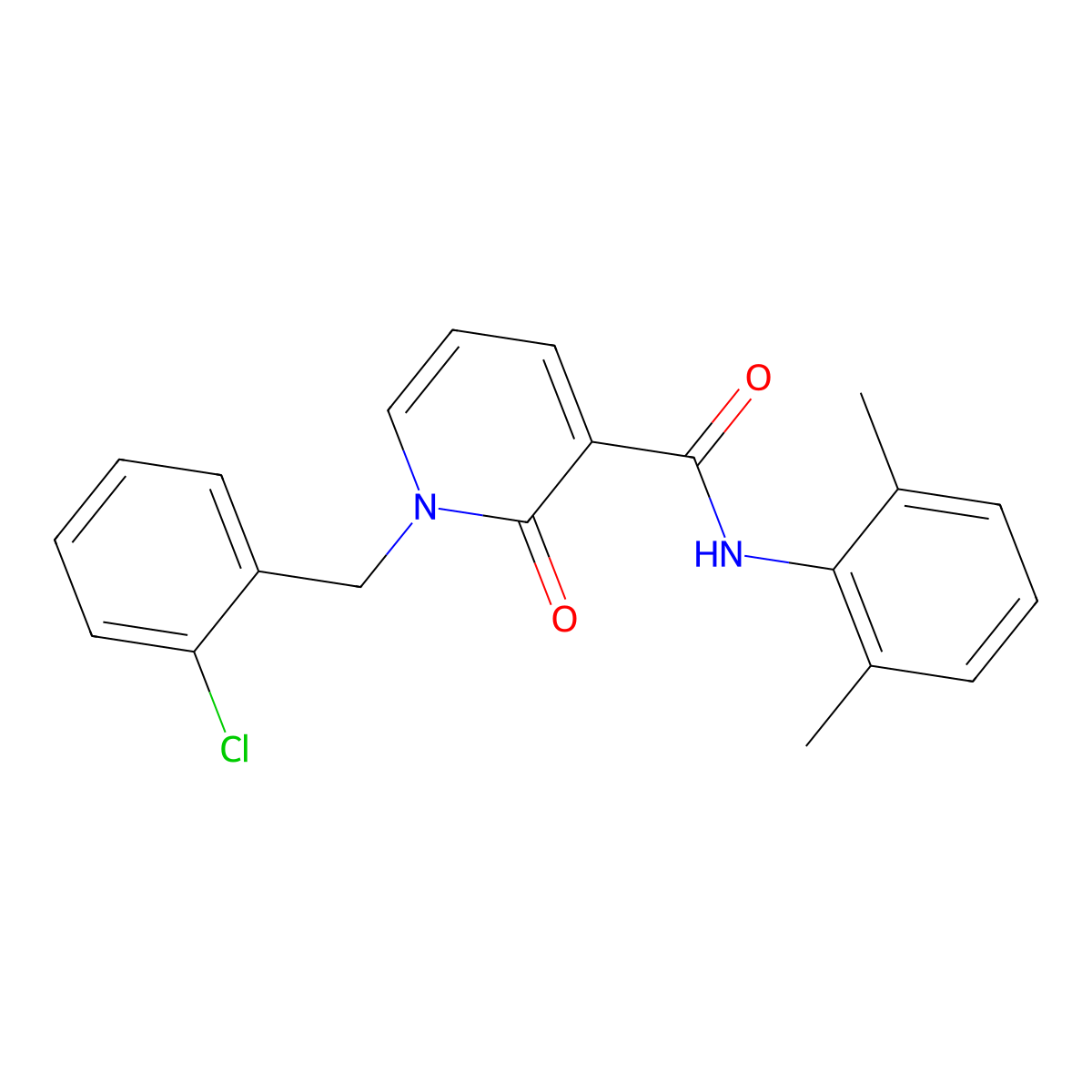 1-(2-chlorobenzyl)-N-(2,6-dimethylphenyl)-2-oxo-1,2-dihydropyridine-3-carboxamide molecular structure, CAS 1005298-59-8