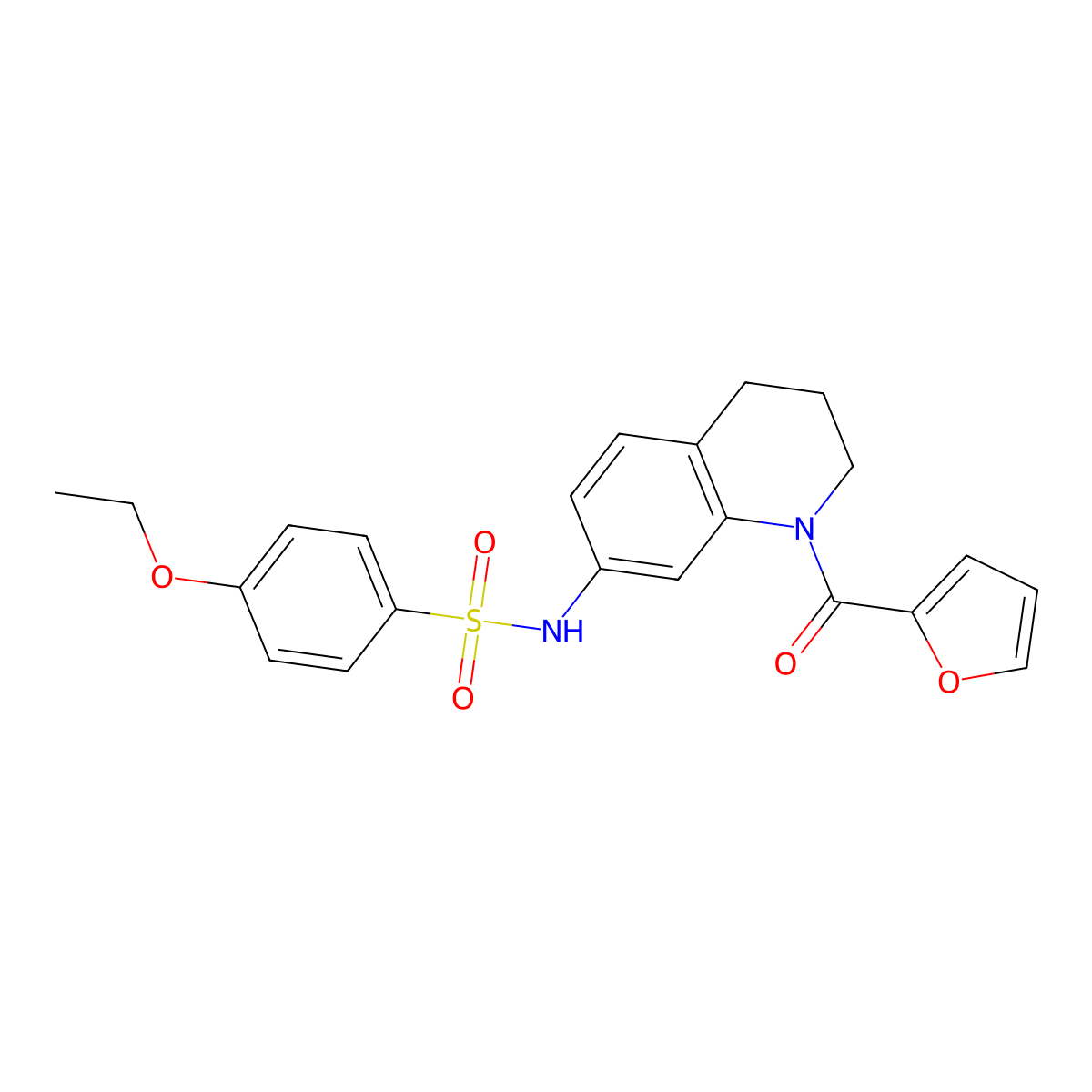 4-ethoxy-N-(1-(furan-2-carbonyl)-1,2,3,4-tetrahydroquinolin-7-yl)benzenesulfonamide molecular structure, CAS 1005298-64-5