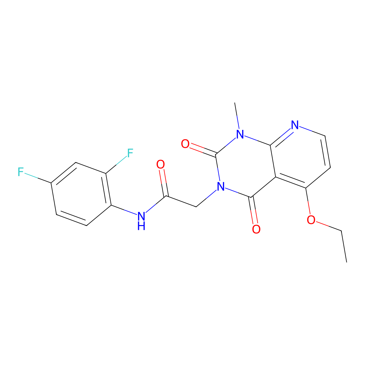 N-(2,4-difluorophenyl)-2-(5-ethoxy-1-methyl-2,4-dioxo-1,2-dihydropyrido[2,3-d]pyrimidin-3(4H)-yl)acetamide molecular structure, CAS 1005298-76-9