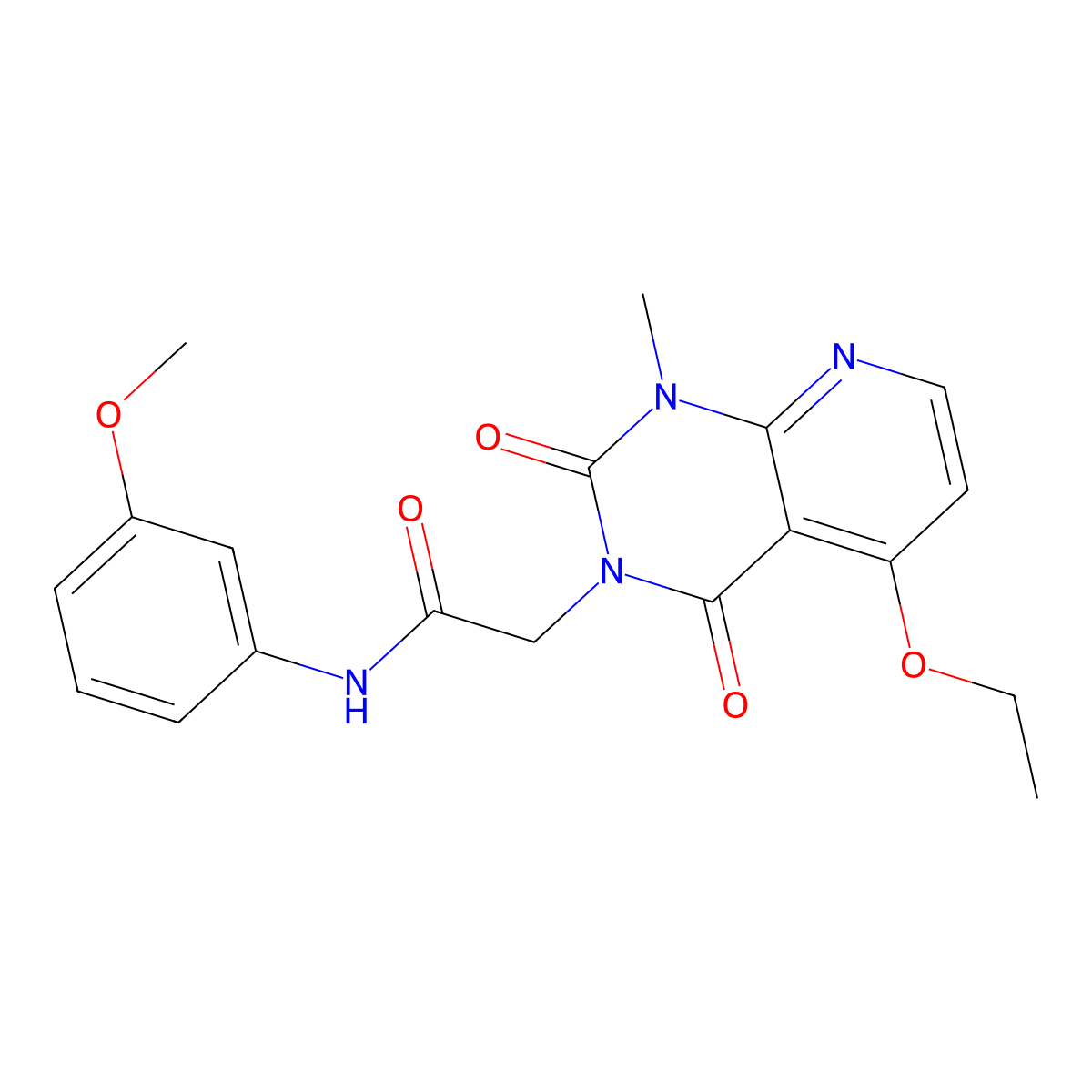 2-(5-ethoxy-1-methyl-2,4-dioxo-1,2-dihydropyrido[2,3-d]pyrimidin-3(4H)-yl)-N-(3-methoxyphenyl)acetamide molecular structure, CAS 1005298-78-1