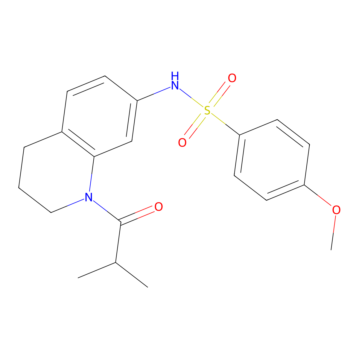 N-(1-isobutyryl-1,2,3,4-tetrahydroquinolin-7-yl)-4-methoxybenzenesulfonamide molecular structure, CAS 1005298-81-6