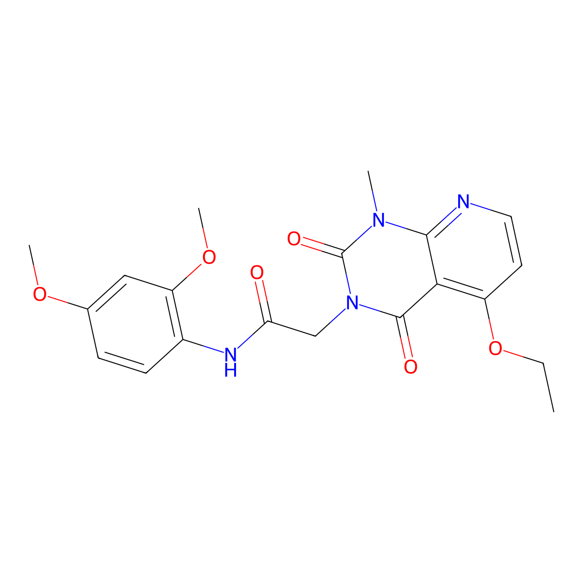 N-(2,4-dimethoxyphenyl)-2-(5-ethoxy-1-methyl-2,4-dioxo-1,2-dihydropyrido[2,3-d]pyrimidin-3(4H)-yl)acetamide molecular structure, CAS 1005298-82-7
