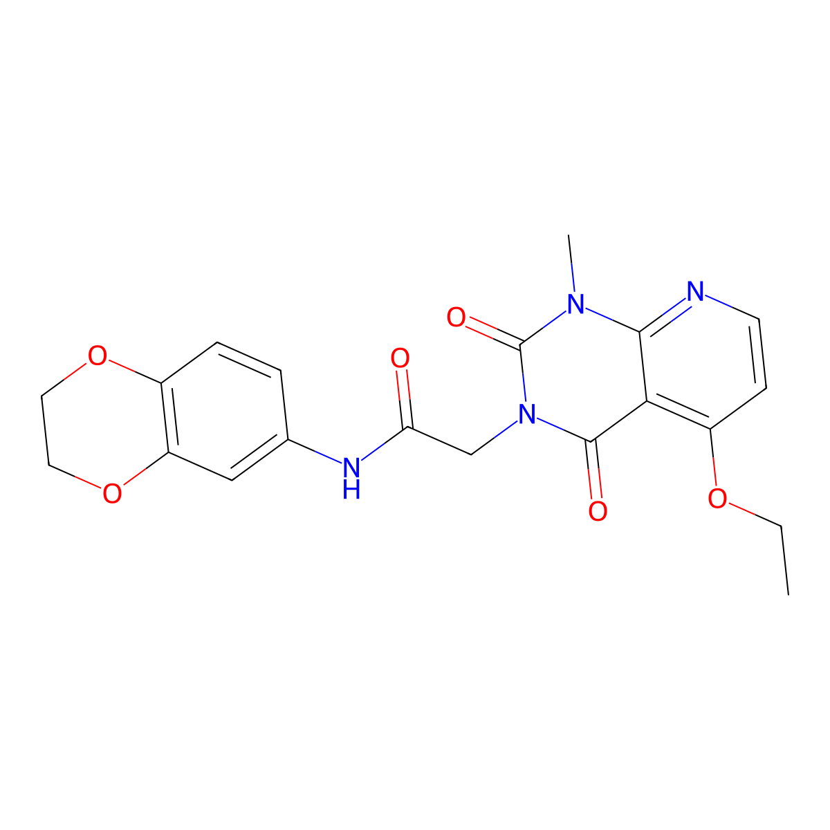 N-(2,3-dihydrobenzo[b][1,4]dioxin-6-yl)-2-(5-ethoxy-1-methyl-2,4-dioxo-1,2-dihydropyrido[2,3-d]pyrimidin-3(4H)-yl)acetamide molecular structure, CAS 1005298-86-1