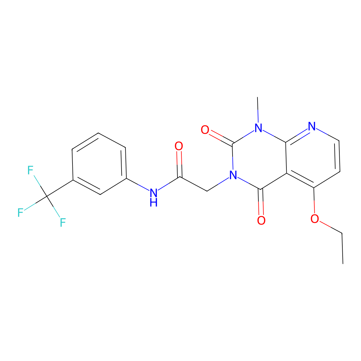 2-(5-ethoxy-1-methyl-2,4-dioxo-1,2-dihydropyrido[2,3-d]pyrimidin-3(4H)-yl)-N-(3-(trifluoromethyl)phenyl)acetamide molecular structure, CAS 1005298-88-3