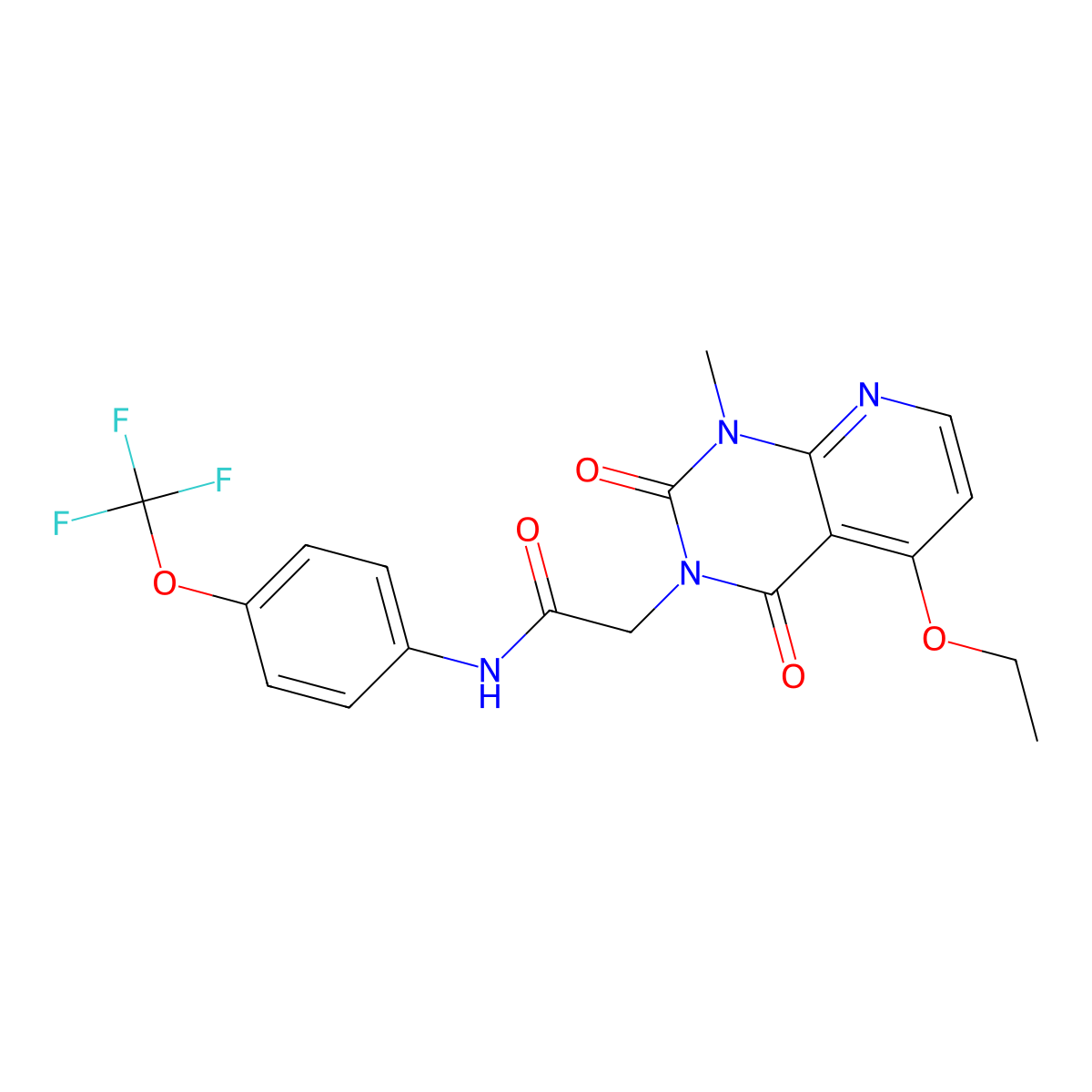 2-(5-ethoxy-1-methyl-2,4-dioxo-1,2-dihydropyrido[2,3-d]pyrimidin-3(4H)-yl)-N-(4-(trifluoromethoxy)phenyl)acetamide molecular structure, CAS 1005298-90-7