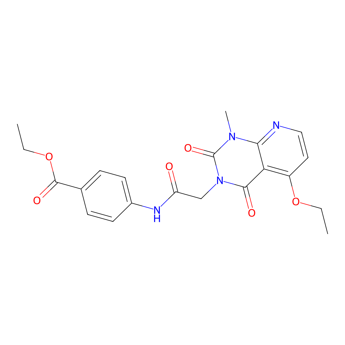 ethyl 4-(2-(5-ethoxy-1-methyl-2,4-dioxo-1,2-dihydropyrido[2,3-d]pyrimidin-3(4H)-yl)acetamido)benzoate molecular structure, CAS 1005298-92-9