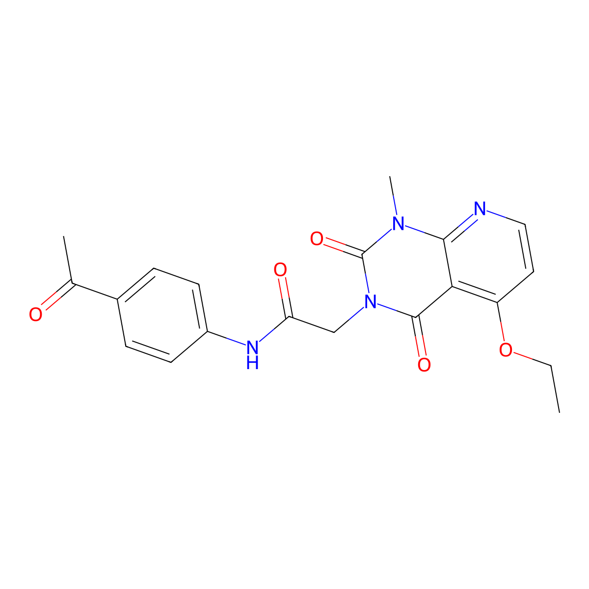 N-(4-acetylphenyl)-2-(5-ethoxy-1-methyl-2,4-dioxo-1,2-dihydropyrido[2,3-d]pyrimidin-3(4H)-yl)acetamide molecular structure, CAS 1005298-94-1