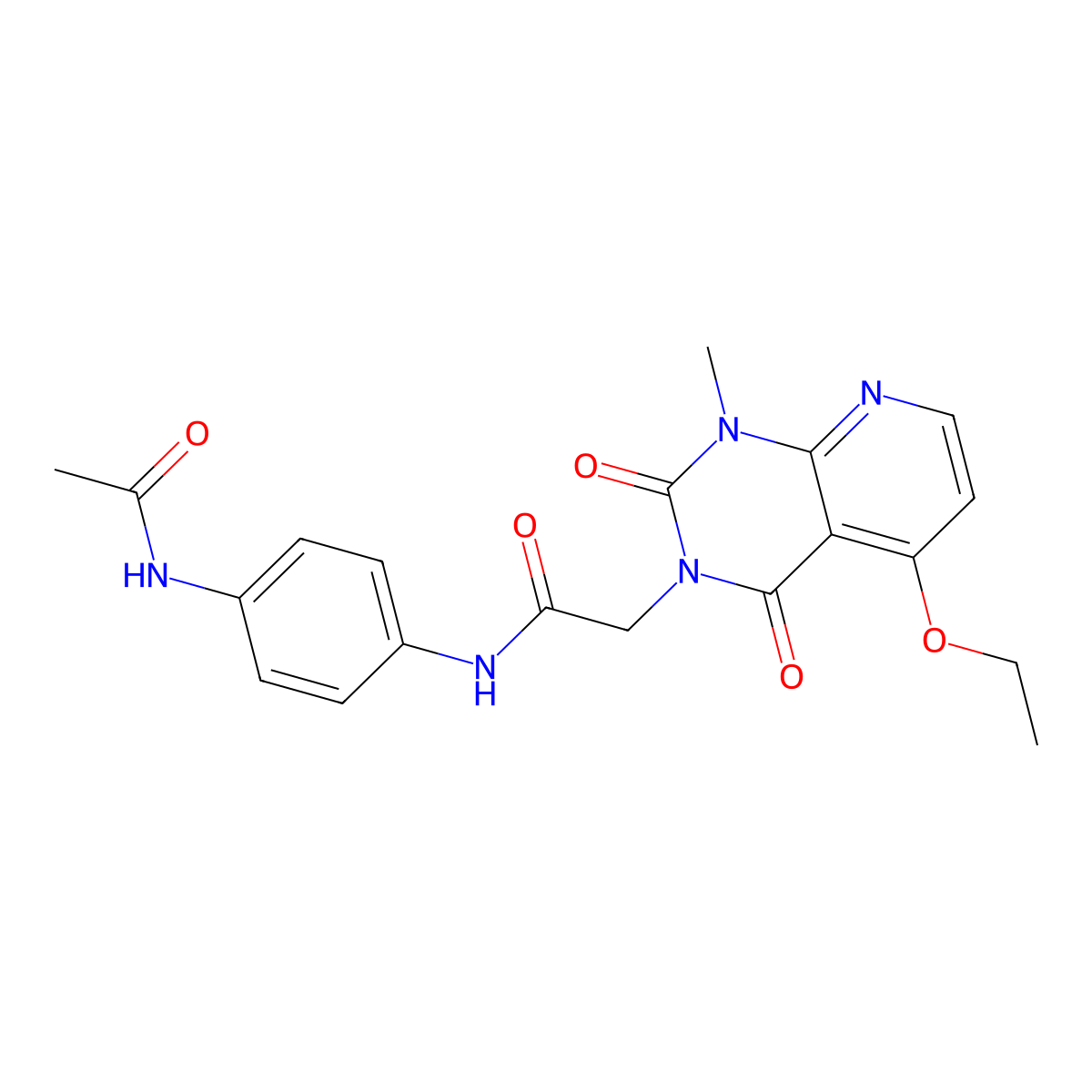N-(4-acetamidophenyl)-2-(5-ethoxy-1-methyl-2,4-dioxo-1,2-dihydropyrido[2,3-d]pyrimidin-3(4H)-yl)acetamide molecular structure, CAS 1005298-96-3