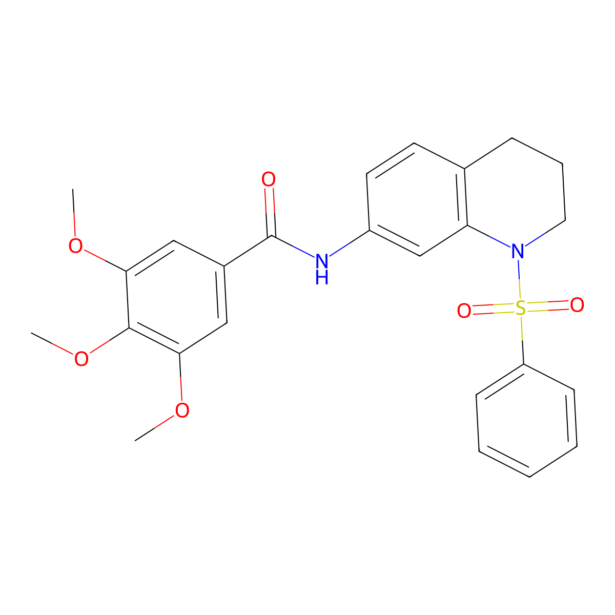 3,4,5-trimethoxy-N-(1-(phenylsulfonyl)-1,2,3,4-tetrahydroquinolin-7-yl)benzamide molecular structure, CAS 1005299-05-7