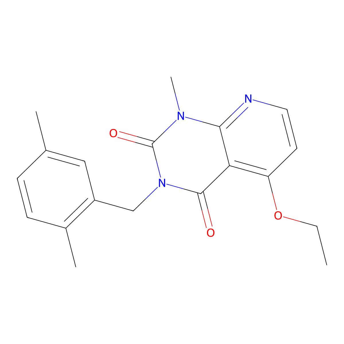 3-(2,5-dimethylbenzyl)-5-ethoxy-1-methylpyrido[2,3-d]pyrimidine-2,4(1H,3H)-dione molecular structure, CAS 1005299-08-0