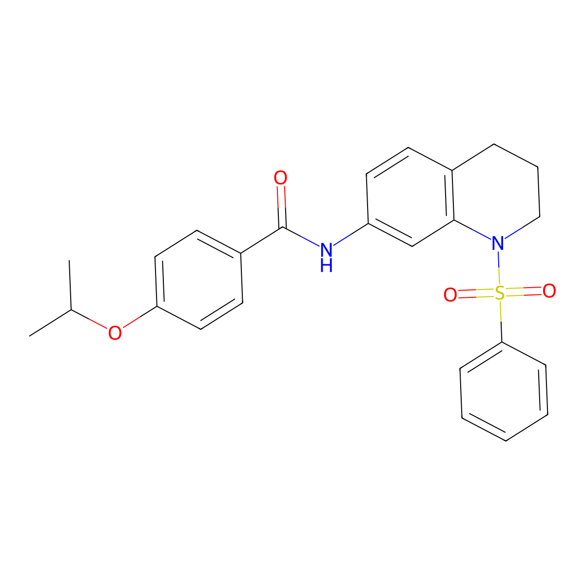 4-isopropoxy-N-(1-(phenylsulfonyl)-1,2,3,4-tetrahydroquinolin-7-yl)benzamide molecular structure, CAS 1005299-09-1