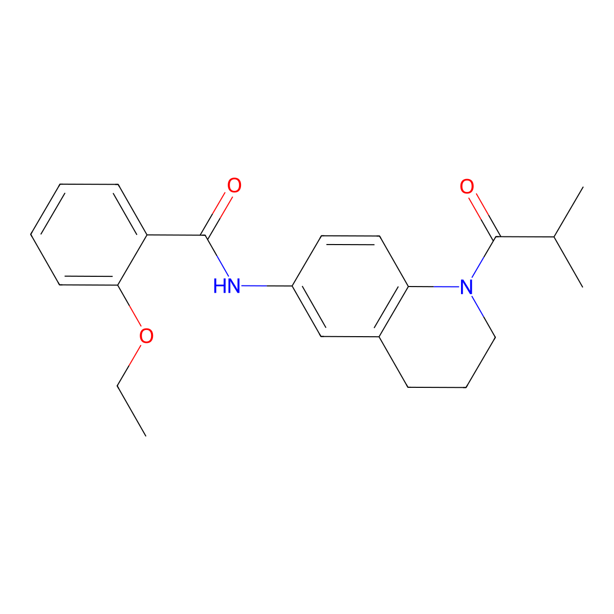 2-ethoxy-N-(1-isobutyryl-1,2,3,4-tetrahydroquinolin-6-yl)benzamide molecular structure, CAS 1005299-16-0