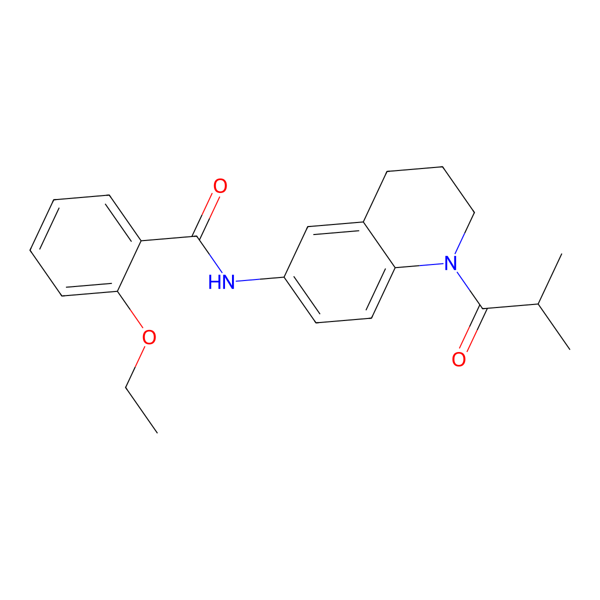 2-ethoxy-N-(1-isobutyryl-1,2,3,4-tetrahydroquinolin-6-yl)benzamide molecular structure, CAS 1005299-16-0