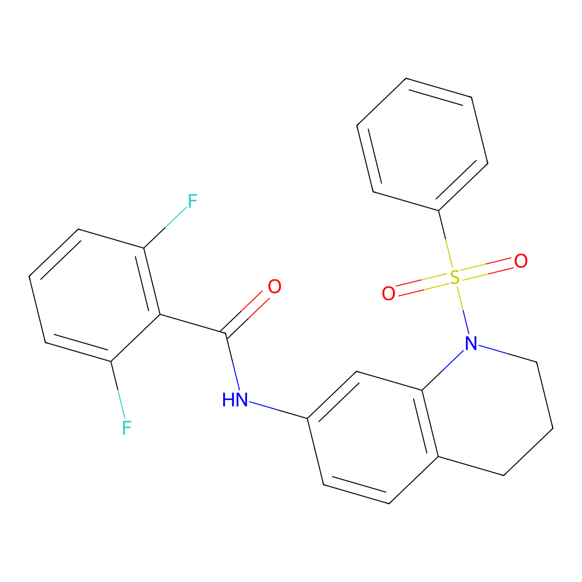 2,6-difluoro-N-(1-(phenylsulfonyl)-1,2,3,4-tetrahydroquinolin-7-yl)benzamide molecular structure, CAS 1005299-18-2