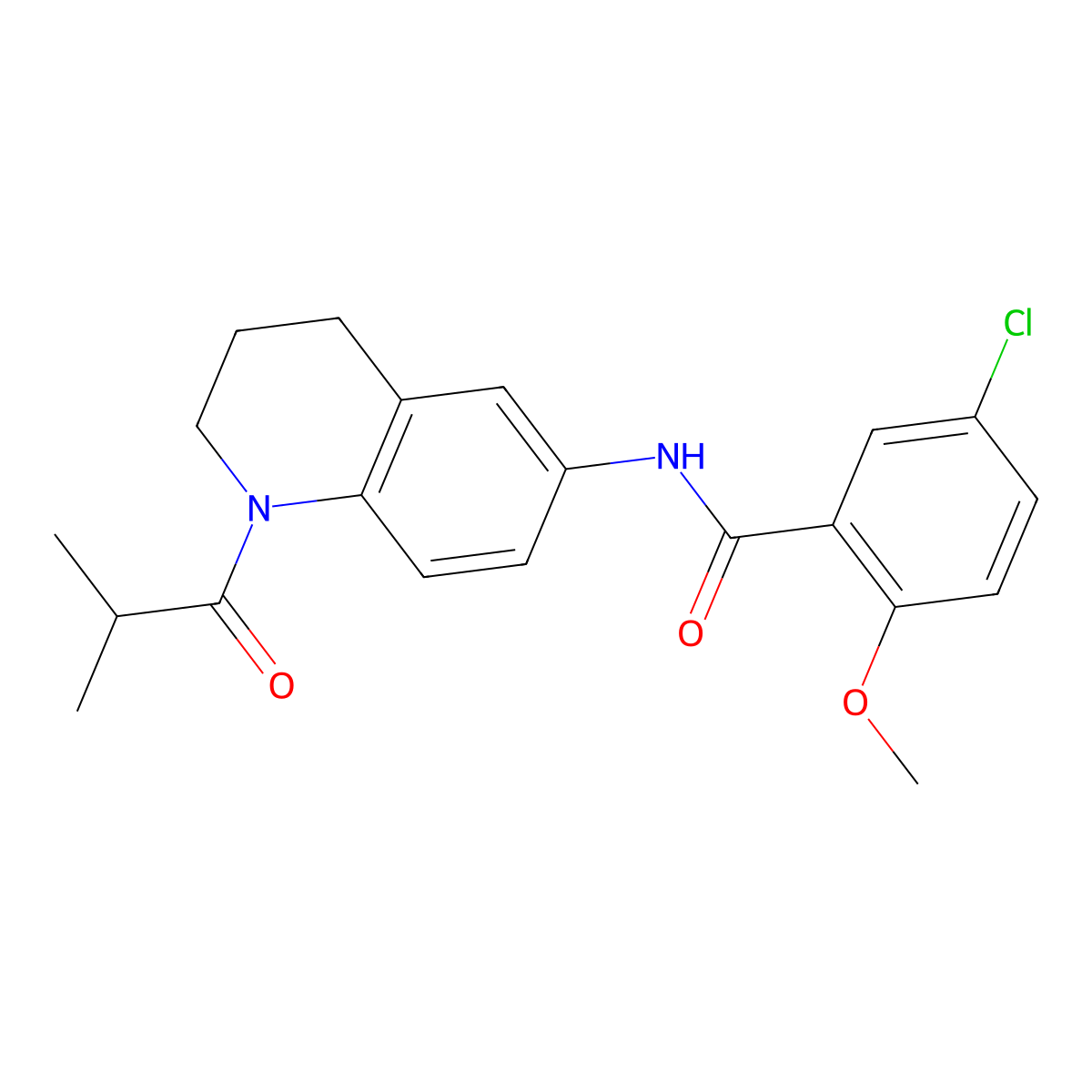 5-chloro-N-(1-isobutyryl-1,2,3,4-tetrahydroquinolin-6-yl)-2-methoxybenzamide molecular structure, CAS 1005299-22-8