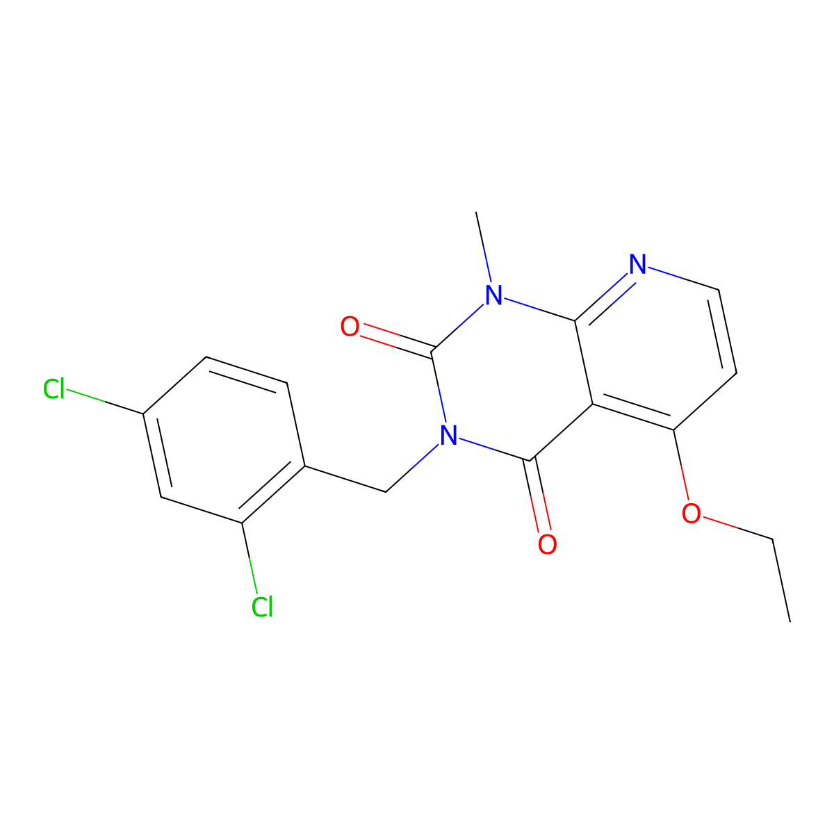3-(2,4-dichlorobenzyl)-5-ethoxy-1-methylpyrido[2,3-d]pyrimidine-2,4(1H,3H)-dione molecular structure, CAS 1005299-29-5