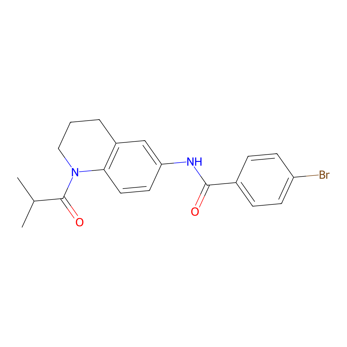 4-bromo-N-(1-isobutyryl-1,2,3,4-tetrahydroquinolin-6-yl)benzamide molecular structure, CAS 1005299-31-9