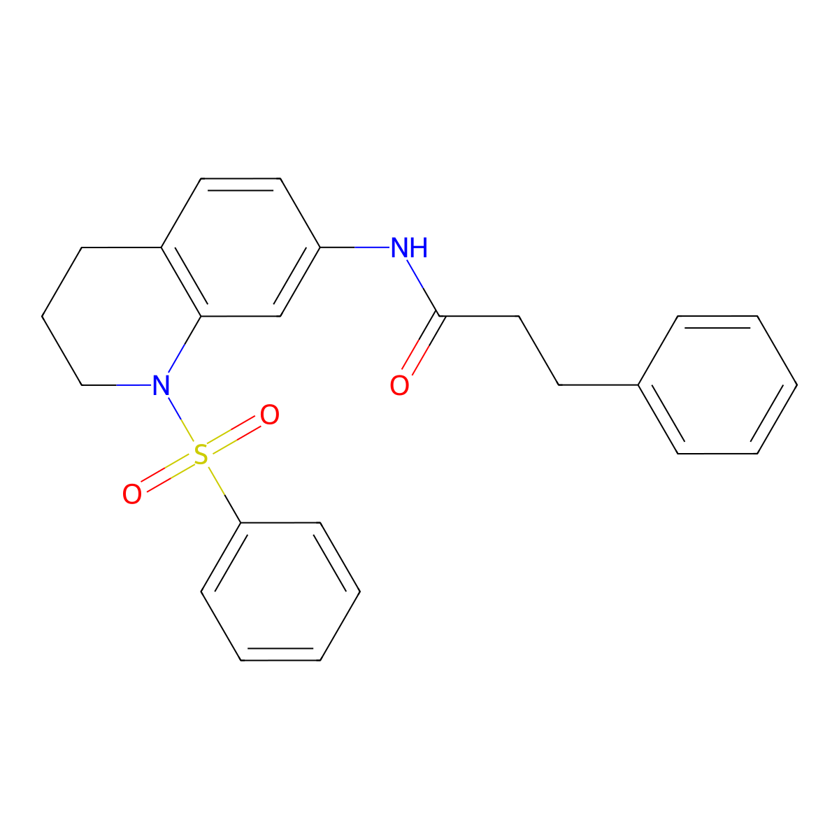 N-[1-(benzenesulfonyl)-3,4-dihydro-2H-quinolin-7-yl]-3-phenylpropanamide molecular structure, CAS 1005299-33-1