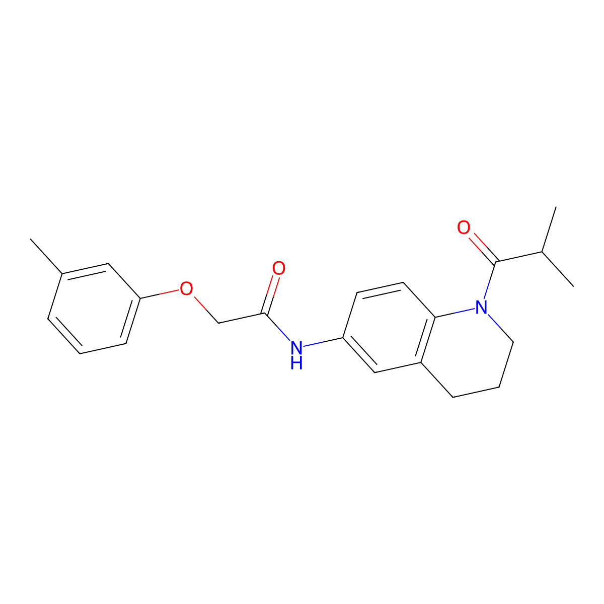 2-(3-methylphenoxy)-N-[1-(2-methylpropanoyl)-3,4-dihydro-2H-quinolin-6-yl]acetamide molecular structure, CAS 1005299-40-0