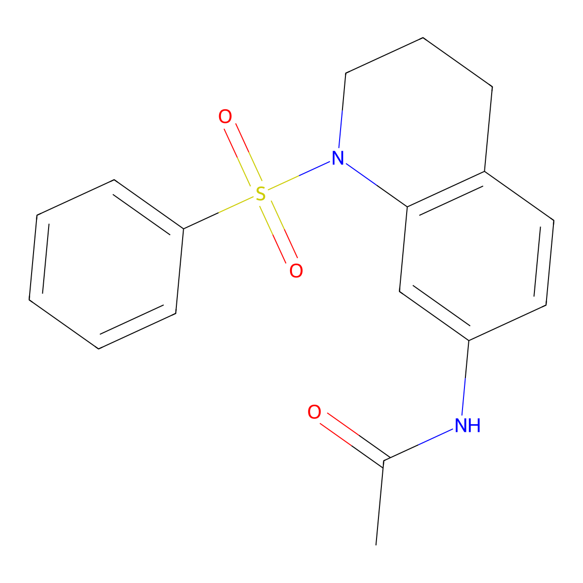 N-[1-(benzenesulfonyl)-3,4-dihydro-2H-quinolin-7-yl]acetamide molecular structure, CAS 1005299-48-8