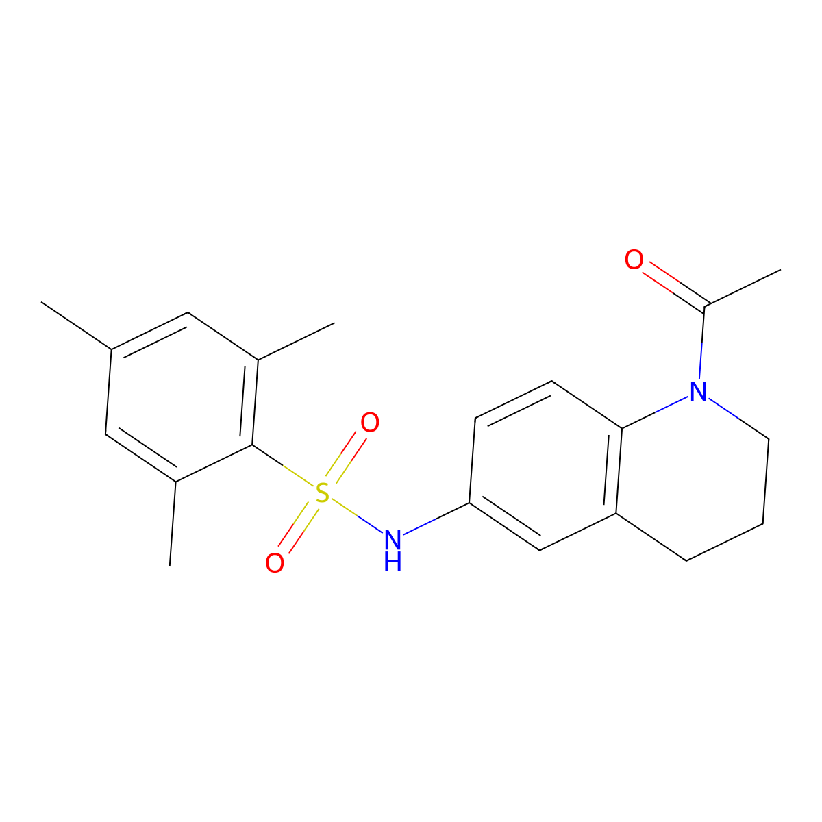 N-(1-acetyl-3,4-dihydro-2H-quinolin-6-yl)-2,4,6-trimethylbenzenesulfonamide molecular structure, CAS 1005299-49-9