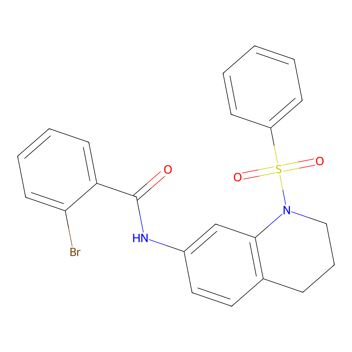 2-bromo-N-(1-(phenylsulfonyl)-1,2,3,4-tetrahydroquinolin-7-yl)benzamide molecular structure, CAS 1005299-57-9