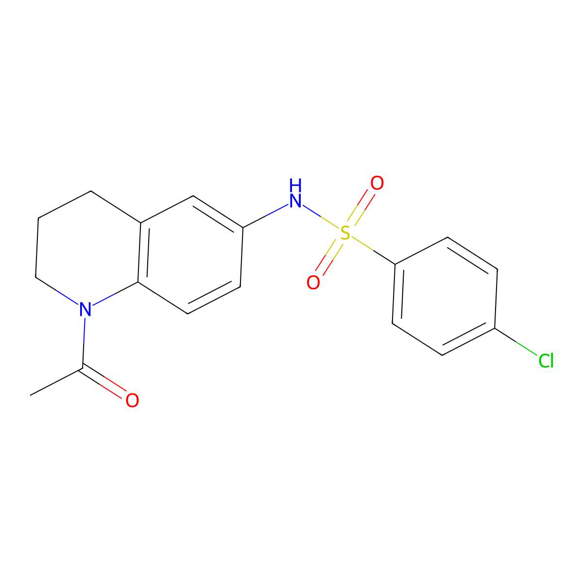 N-(1-acetyl-3,4-dihydro-2H-quinolin-6-yl)-4-chlorobenzenesulfonamide molecular structure, CAS 1005299-61-5