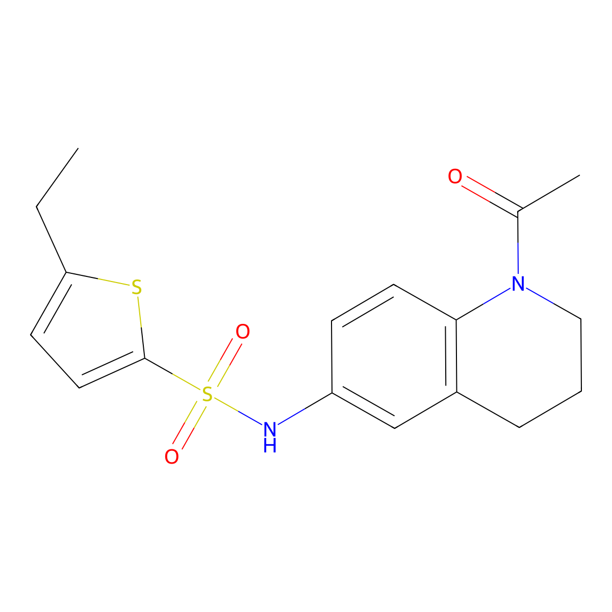 N-(1-acetyl-1,2,3,4-tetrahydroquinolin-6-yl)-5-ethylthiophene-2-sulfonamide molecular structure, CAS 1005299-64-8