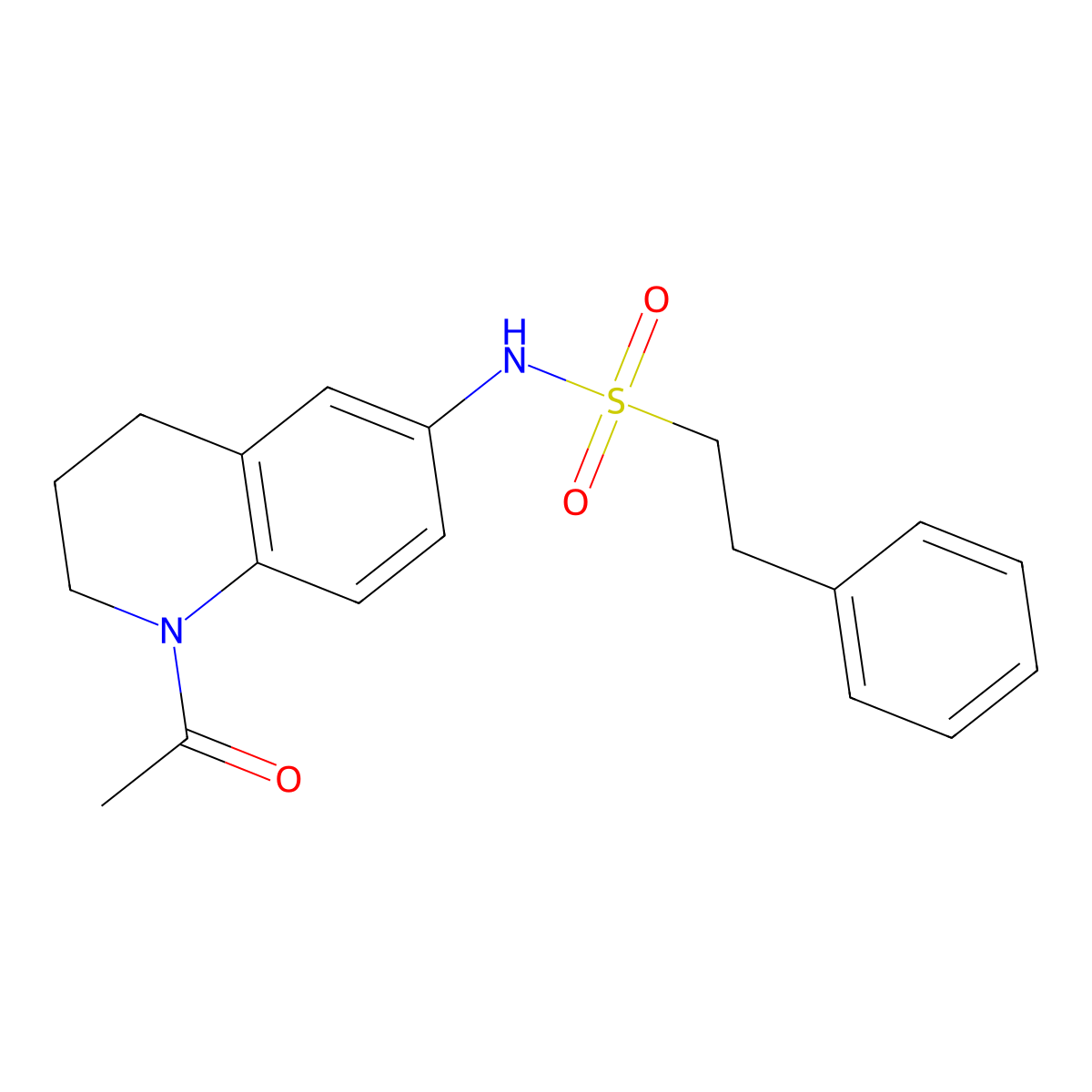 N-(1-acetyl-3,4-dihydro-2H-quinolin-6-yl)-2-phenylethanesulfonamide molecular structure, CAS 1005299-70-6