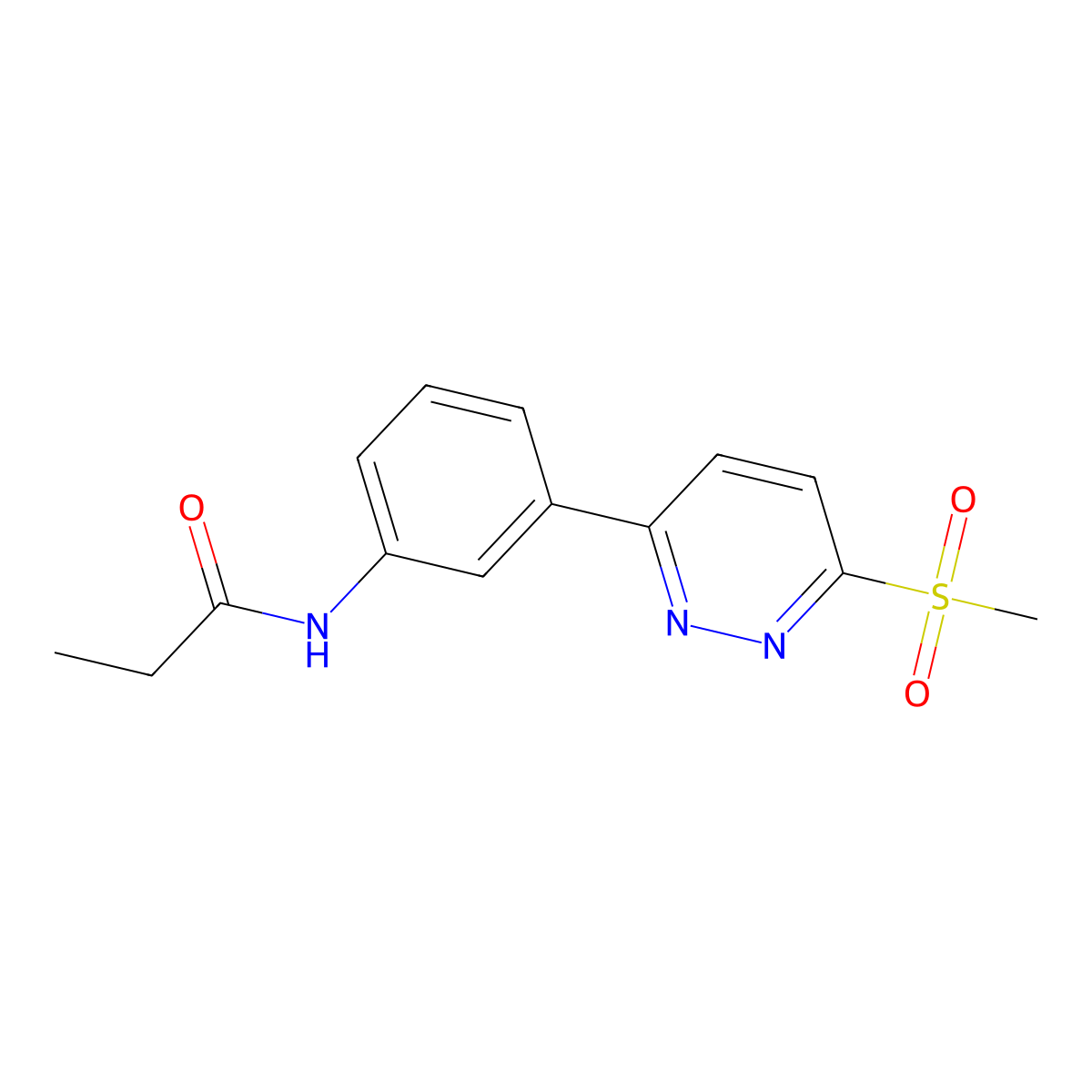 N-(3-(6-(methylsulfonyl)pyridazin-3-yl)phenyl)propionamide molecular structure, CAS 1005299-71-7