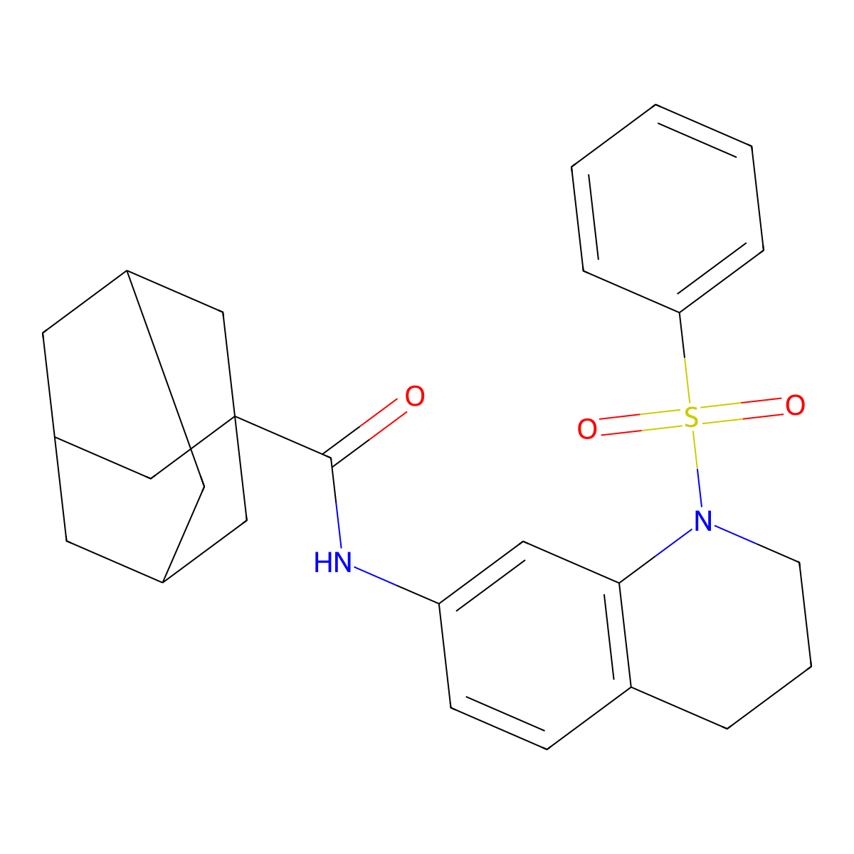 N-[1-(benzenesulfonyl)-1,2,3,4-tetrahydroquinolin-7-yl]adamantane-1-carboxamide molecular structure, CAS 1005299-75-1