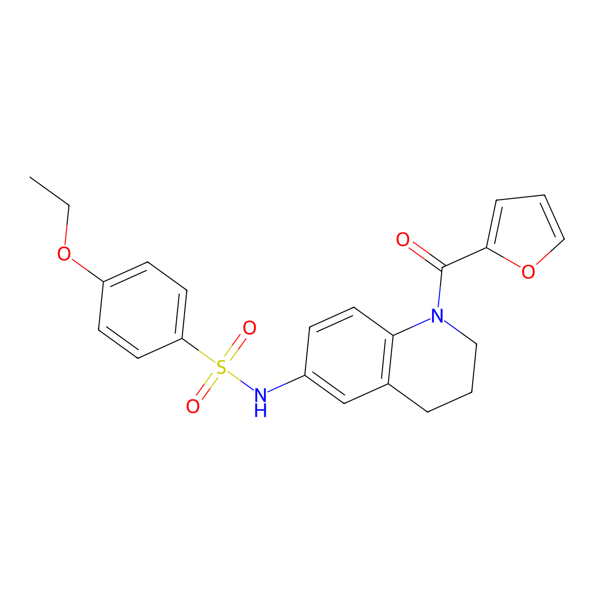 4-ethoxy-N-(1-(furan-2-carbonyl)-1,2,3,4-tetrahydroquinolin-6-yl)benzenesulfonamide molecular structure, CAS 1005299-79-5