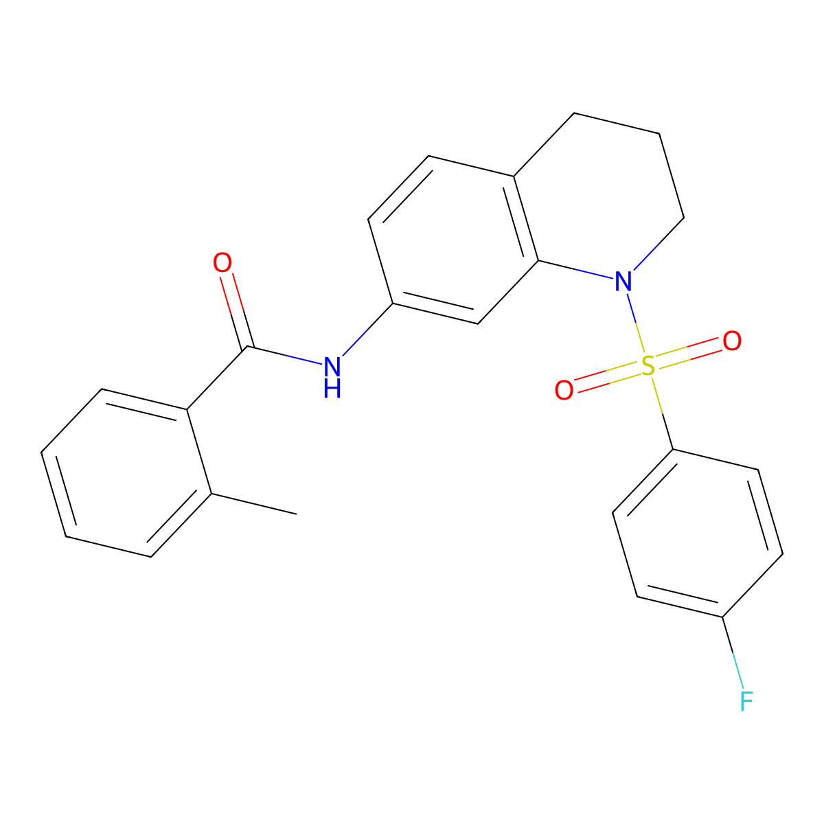 N-(1-((4-fluorophenyl)sulfonyl)-1,2,3,4-tetrahydroquinolin-7-yl)-2-methylbenzamide molecular structure, CAS 1005299-82-0