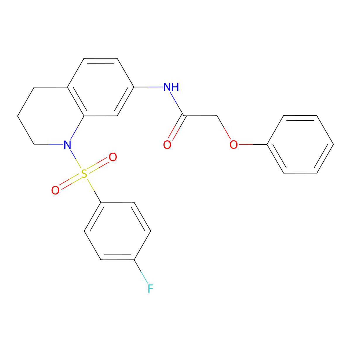 N-(1-((4-fluorophenyl)sulfonyl)-1,2,3,4-tetrahydroquinolin-7-yl)-2-phenoxyacetamide molecular structure, CAS 1005299-84-2