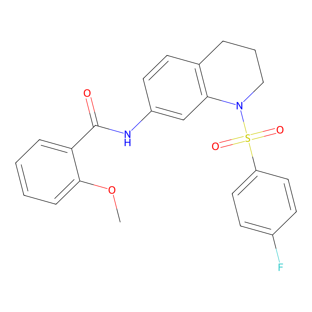 N-[1-(4-fluorobenzenesulfonyl)-1,2,3,4-tetrahydroquinolin-7-yl]-2-methoxybenzamide molecular structure, CAS 1005300-07-1