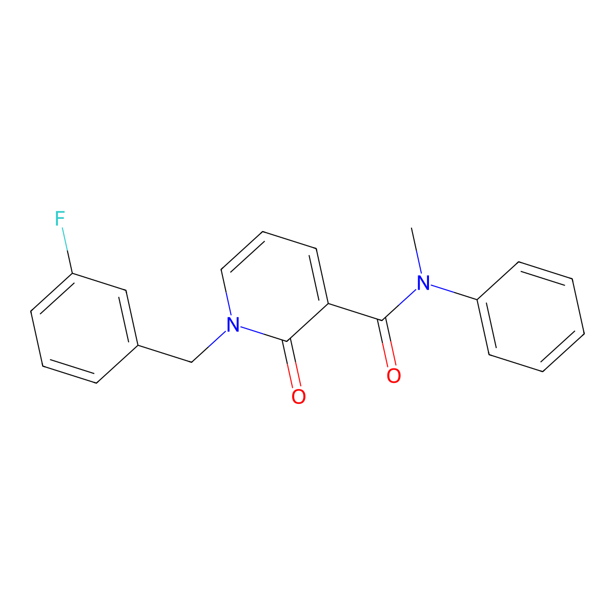 1-(3-fluorobenzyl)-N-methyl-2-oxo-N-phenyl-1,2-dihydropyridine-3-carboxamide molecular structure, CAS 1005300-12-8