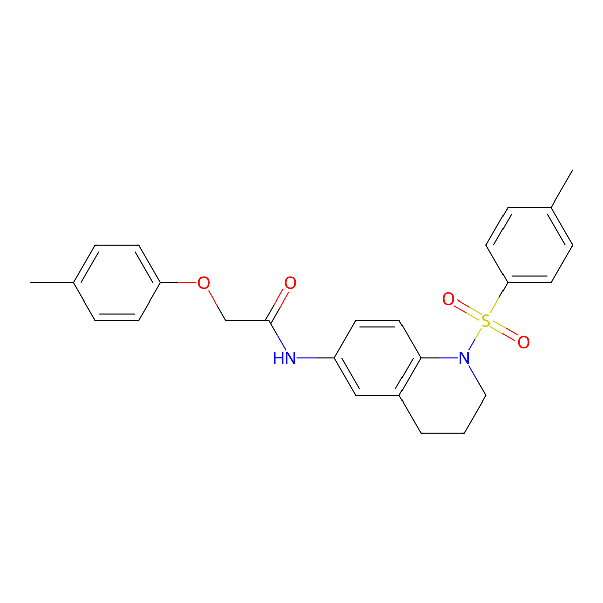 2-(p-tolyloxy)-N-(1-tosyl-1,2,3,4-tetrahydroquinolin-6-yl)acetamide molecular structure, CAS 1005300-29-7