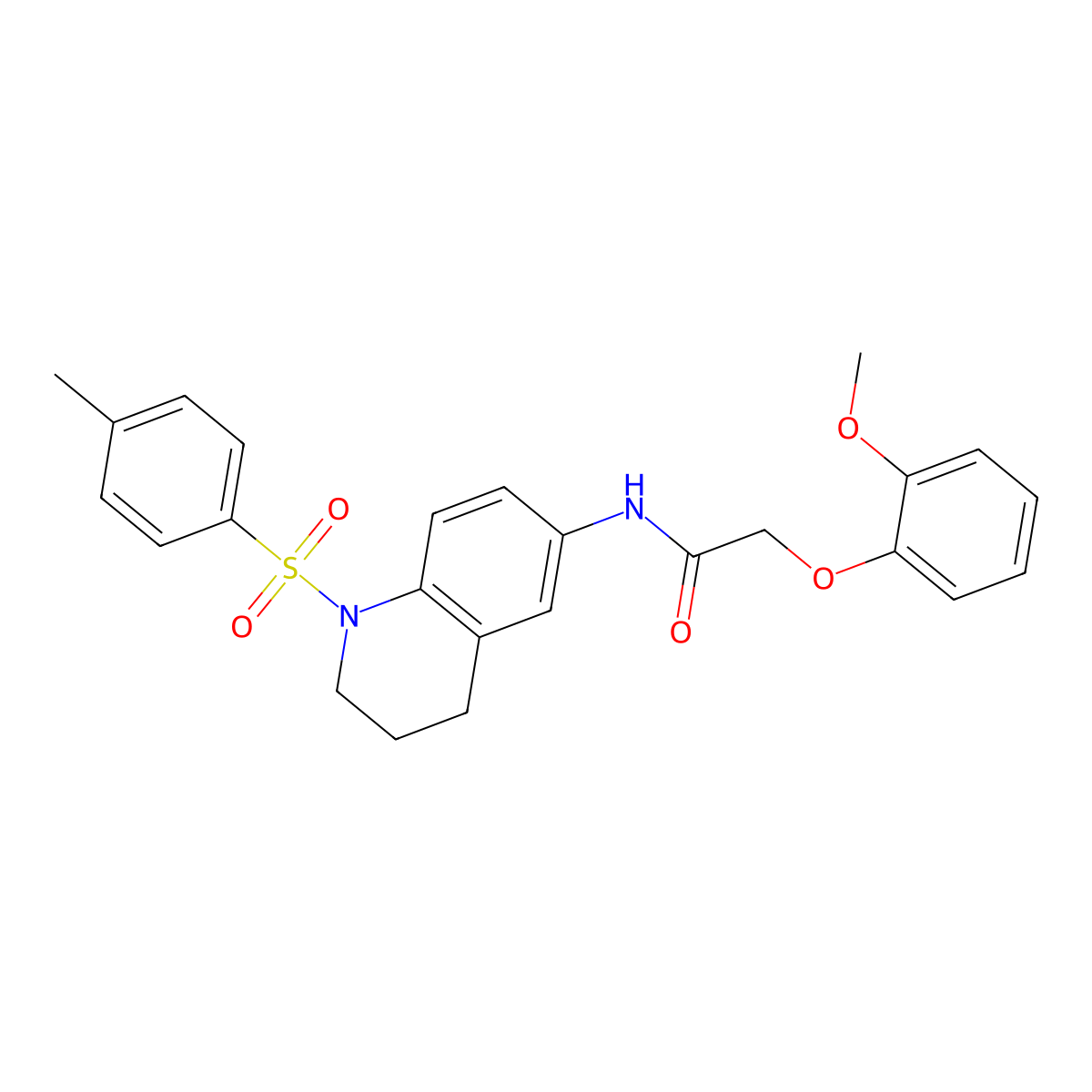 2-(2-methoxyphenoxy)-N-(1-tosyl-1,2,3,4-tetrahydroquinolin-6-yl)acetamide molecular structure, CAS 1005300-32-2