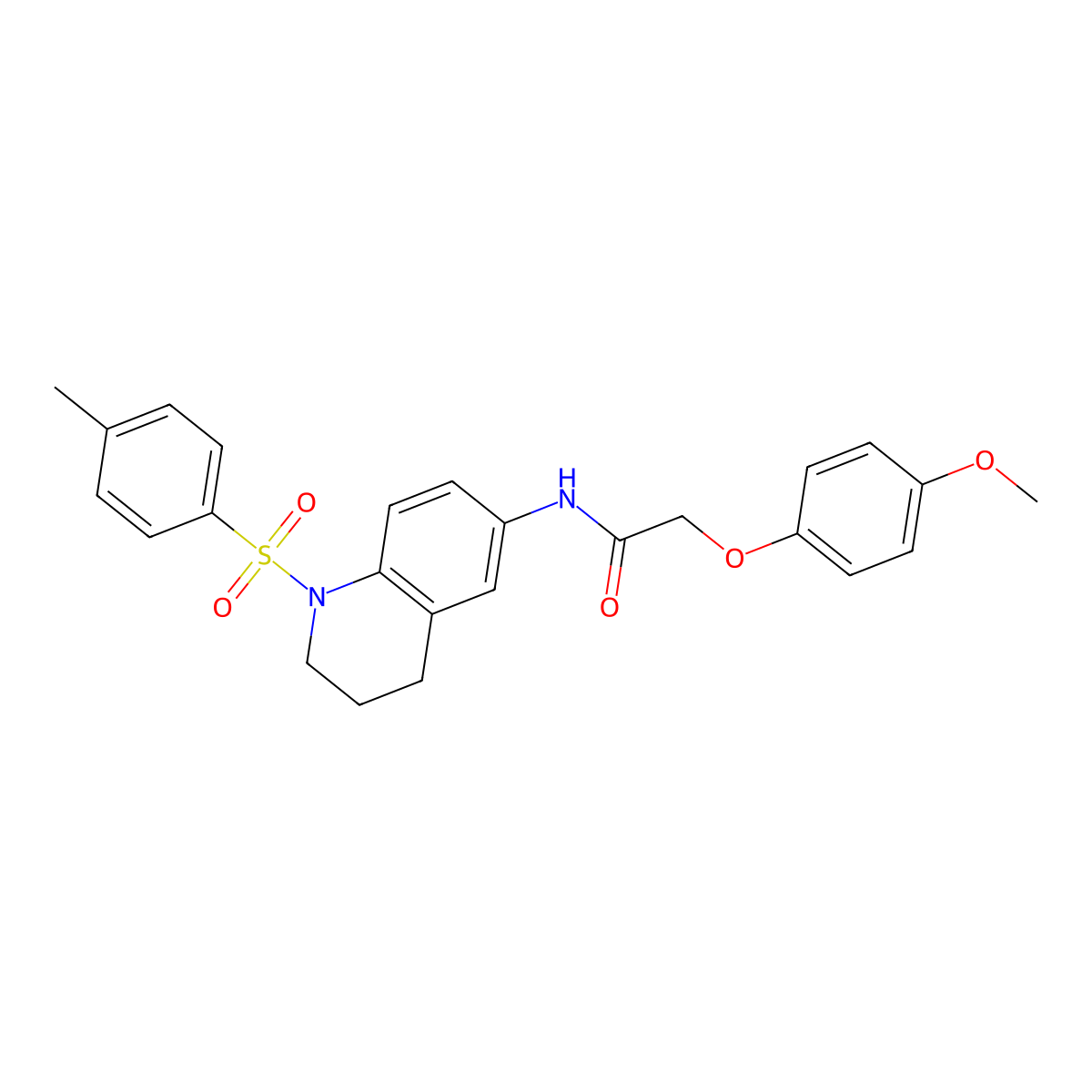 2-(4-methoxyphenoxy)-N-(1-tosyl-1,2,3,4-tetrahydroquinolin-6-yl)acetamide molecular structure, CAS 1005300-35-5