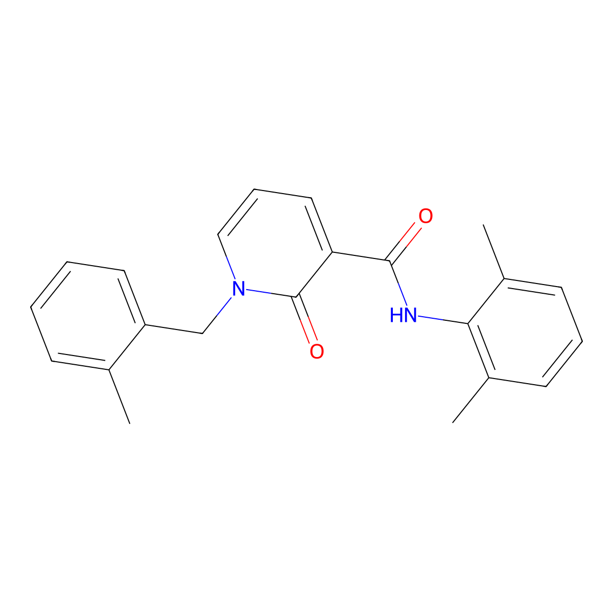 N-(2,6-dimethylphenyl)-1-(2-methylbenzyl)-2-oxo-1,2-dihydropyridine-3-carboxamide molecular structure, CAS 1005300-45-7