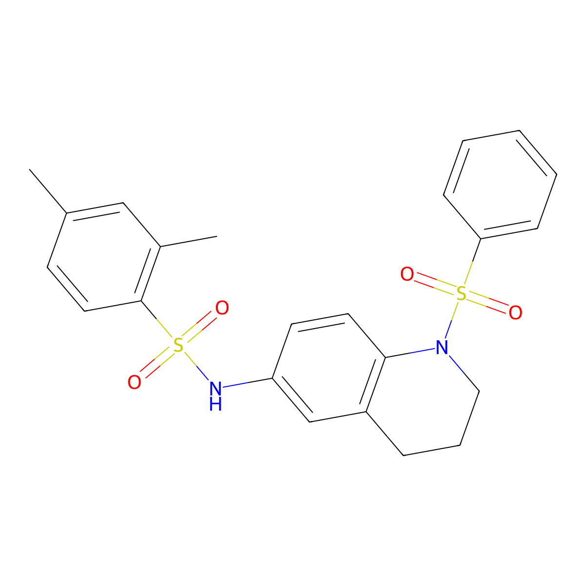 2,4-dimethyl-N-(1-(phenylsulfonyl)-1,2,3,4-tetrahydroquinolin-6-yl)benzenesulfonamide molecular structure, CAS 1005300-56-0