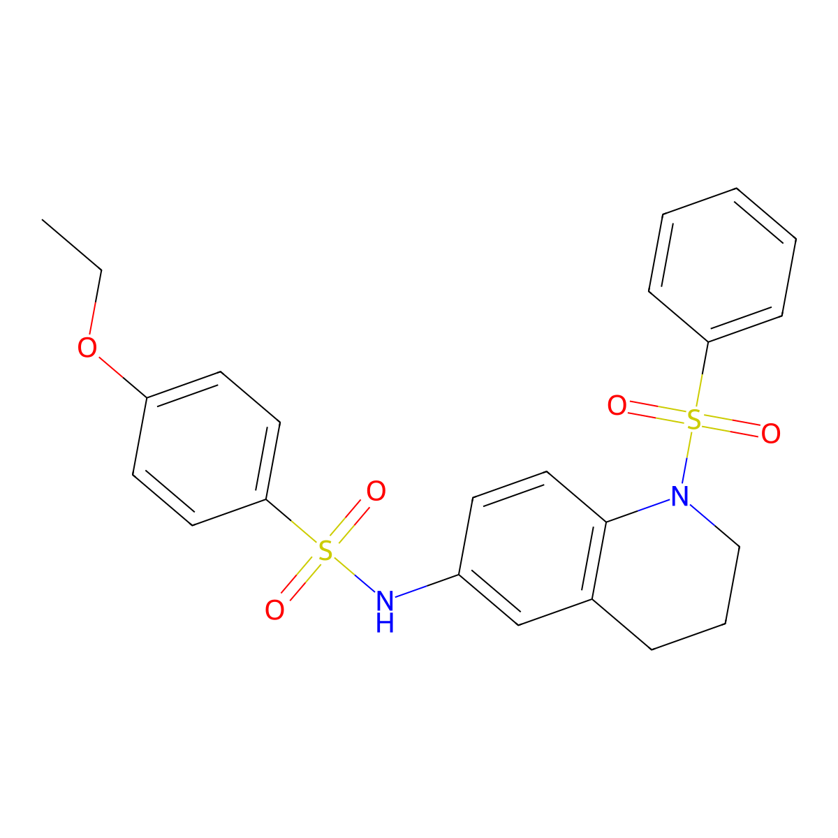 4-ethoxy-N-(1-(phenylsulfonyl)-1,2,3,4-tetrahydroquinolin-6-yl)benzenesulfonamide molecular structure, CAS 1005300-59-3